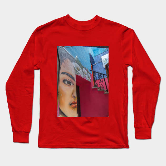 Mexico. Guanajuato. Graffiti of Frida. Long Sleeve T-Shirt by vadim19